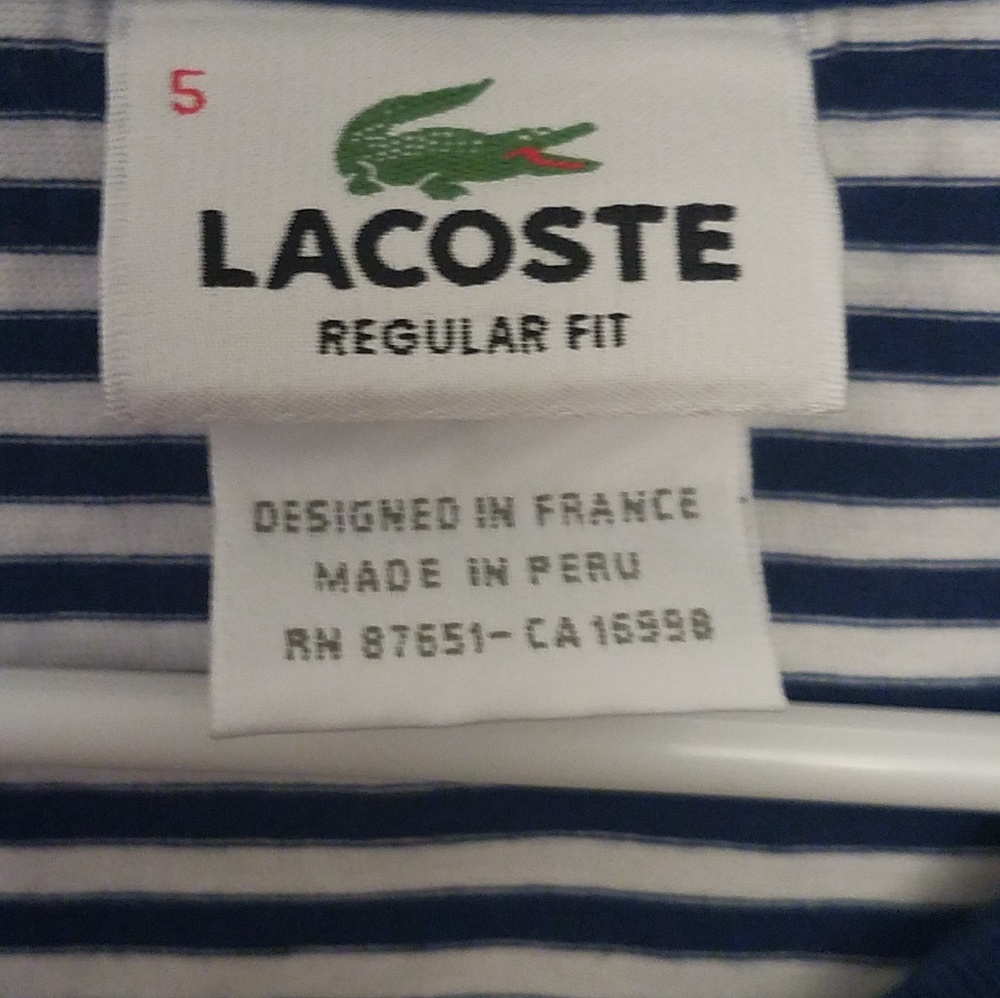 SOLD Men's Lacoste V-neck T-shirt - Picture 3 of 3